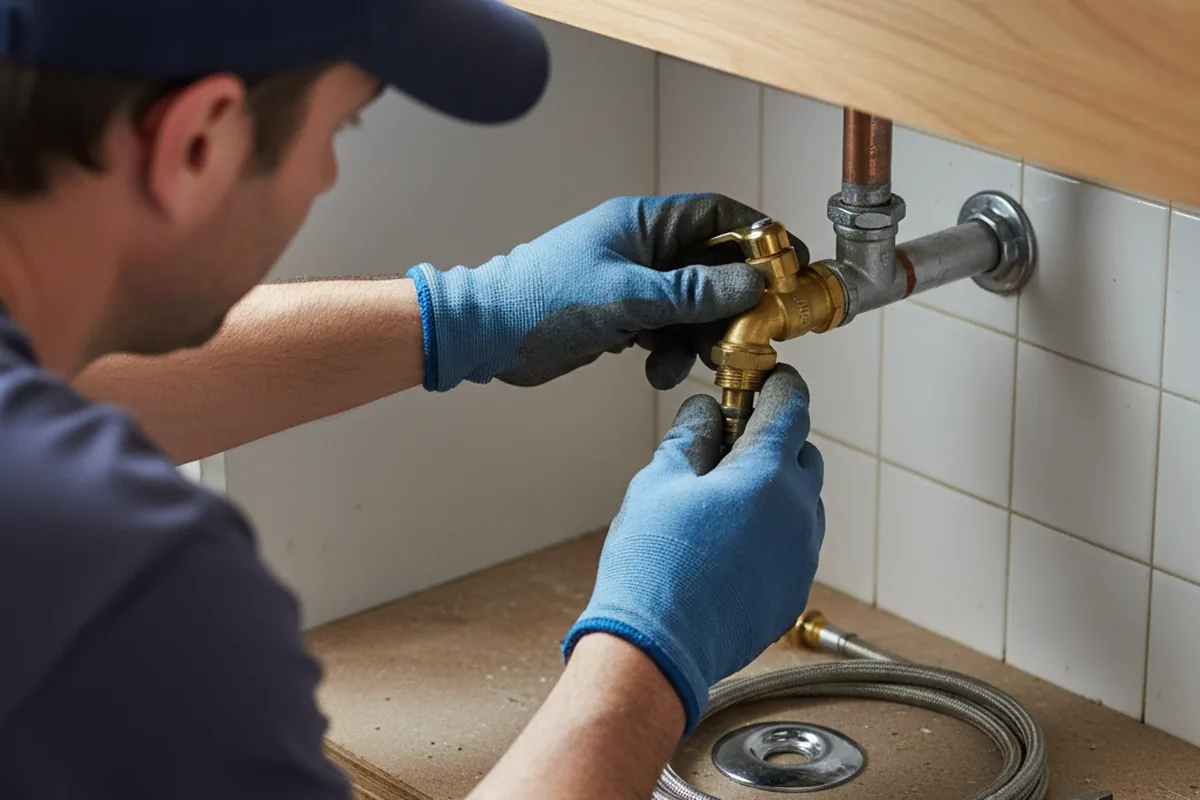 Shutoff valve and fitting work during Faucet and Fixture Repair in Edgard